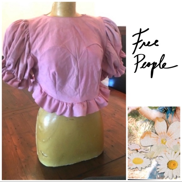 Free People x Mangrami 💕 crop top suede bustier - Picture 1 of 8